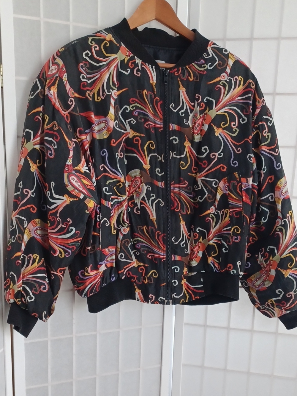 Vintage 90's Carol Horn Silk Bomber Jacket